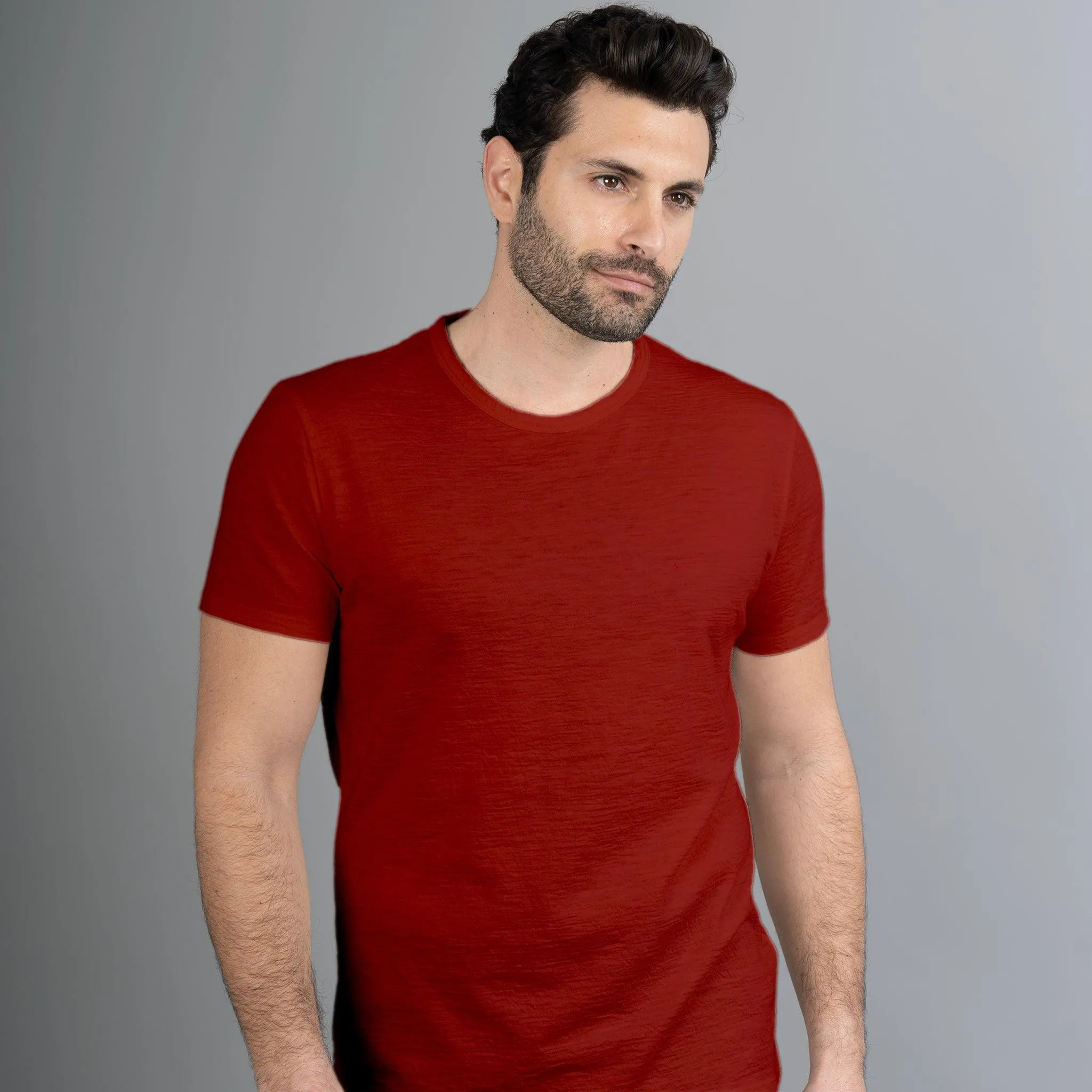 9 Pack - Men's Alpaca Wool Crew Neck T-Shirts: 160 Ultralight