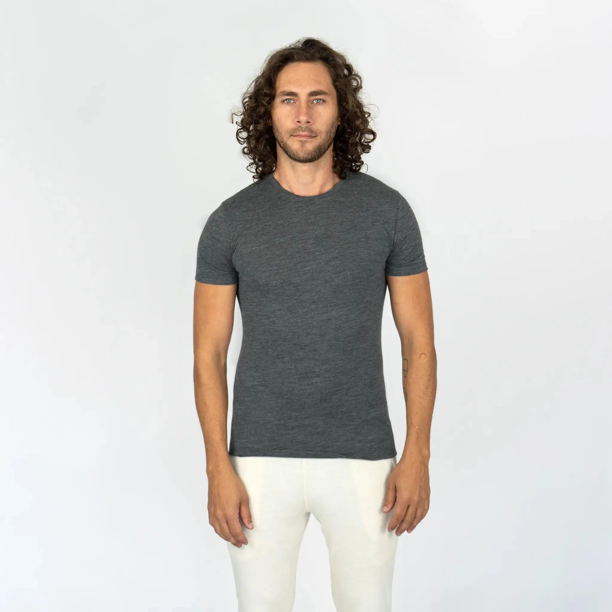 9 Pack - Men's Alpaca Wool Crew Neck T-Shirts: 160 Ultralight