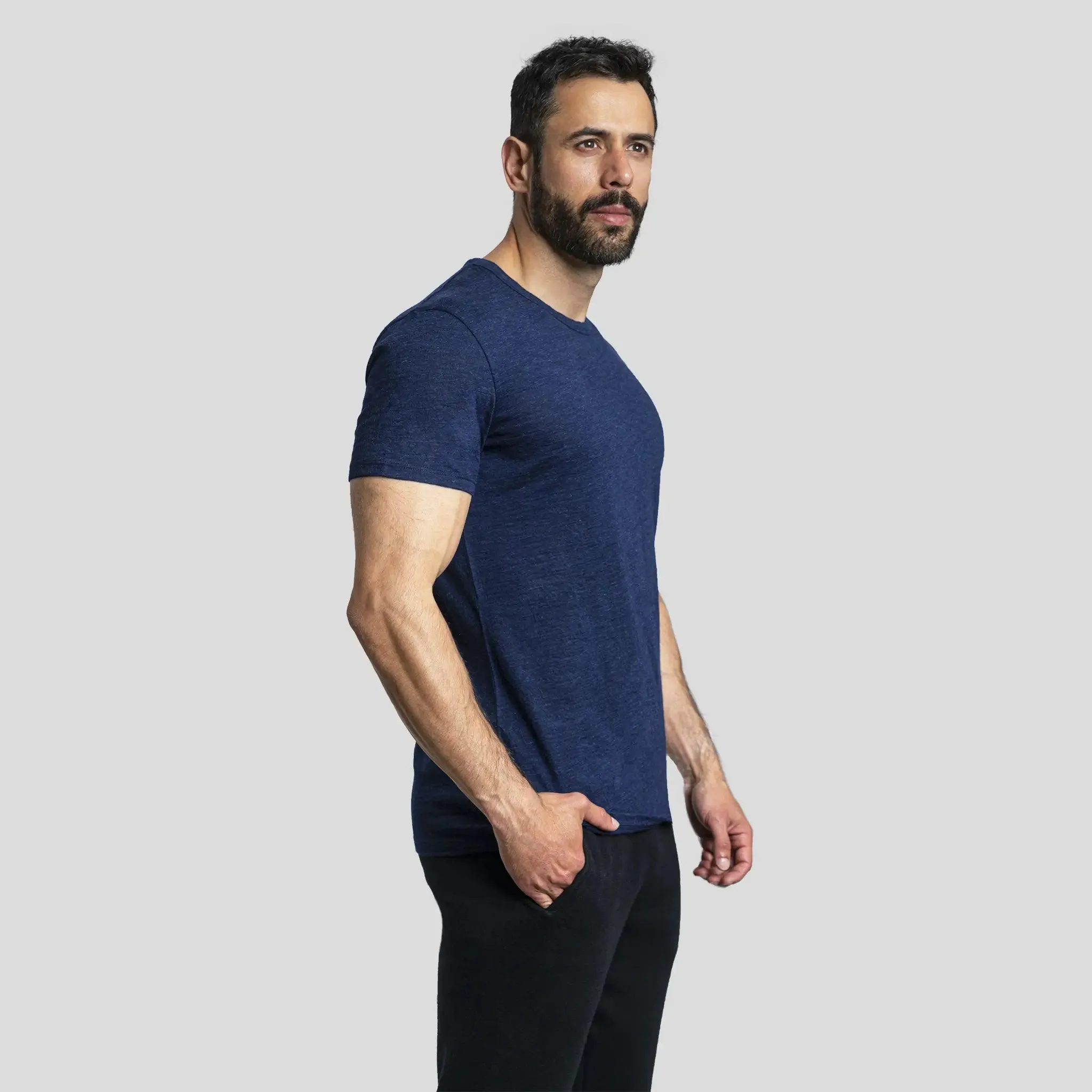 9 Pack - Men's Alpaca Wool Crew Neck T-Shirts: 160 Ultralight