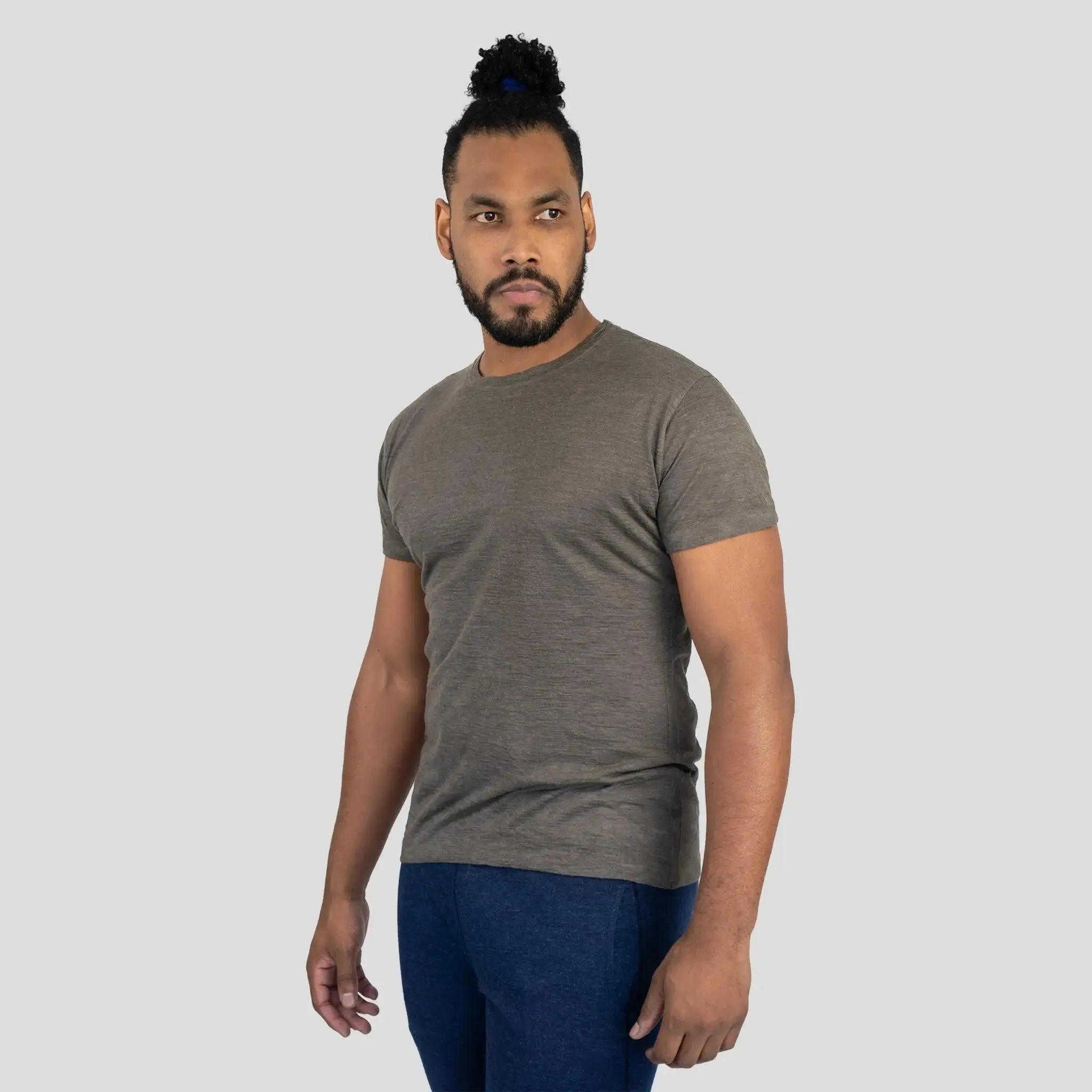 9 Pack - Men's Alpaca Wool Crew Neck T-Shirts: 160 Ultralight