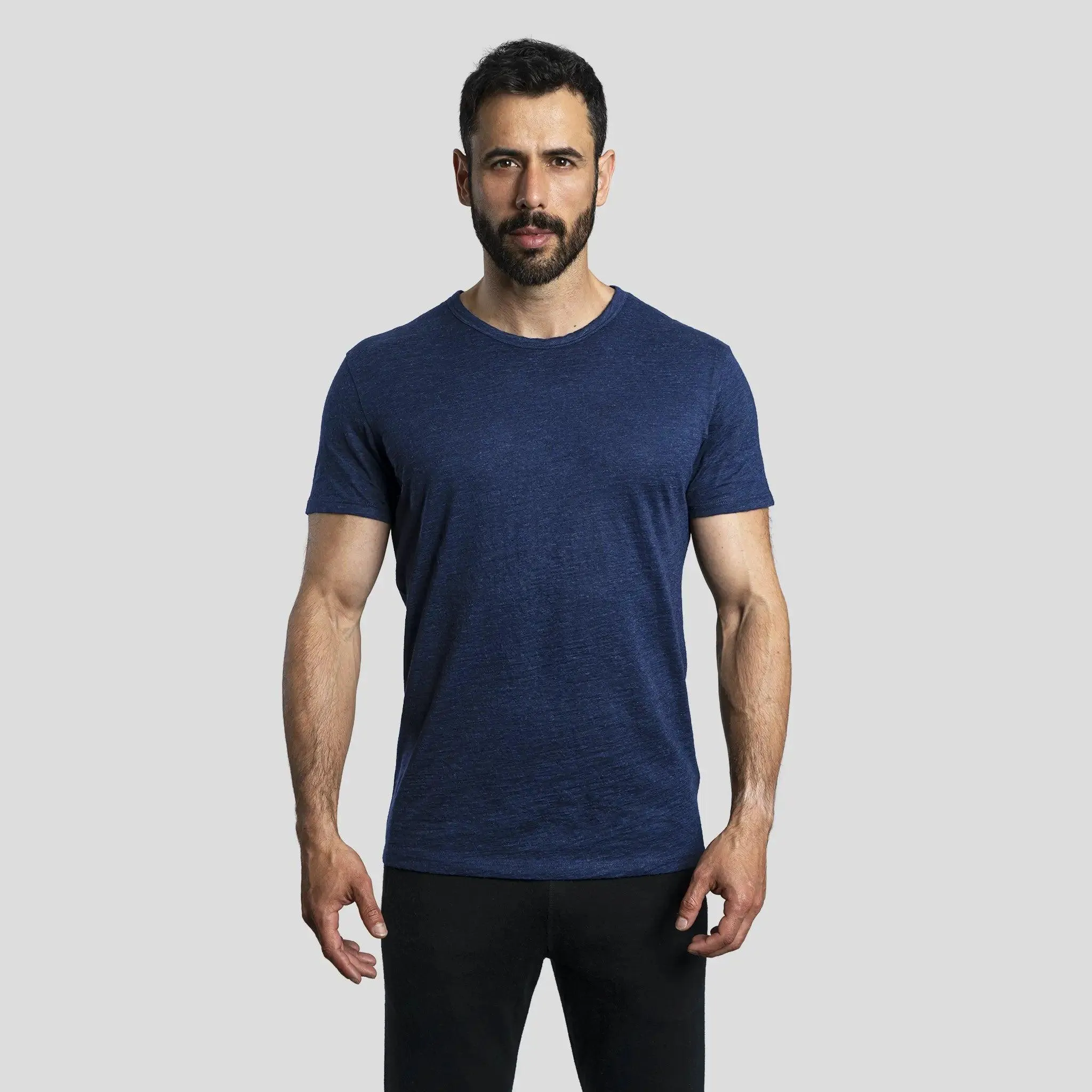 9 Pack - Men's Alpaca Wool Crew Neck T-Shirts: 160 Ultralight