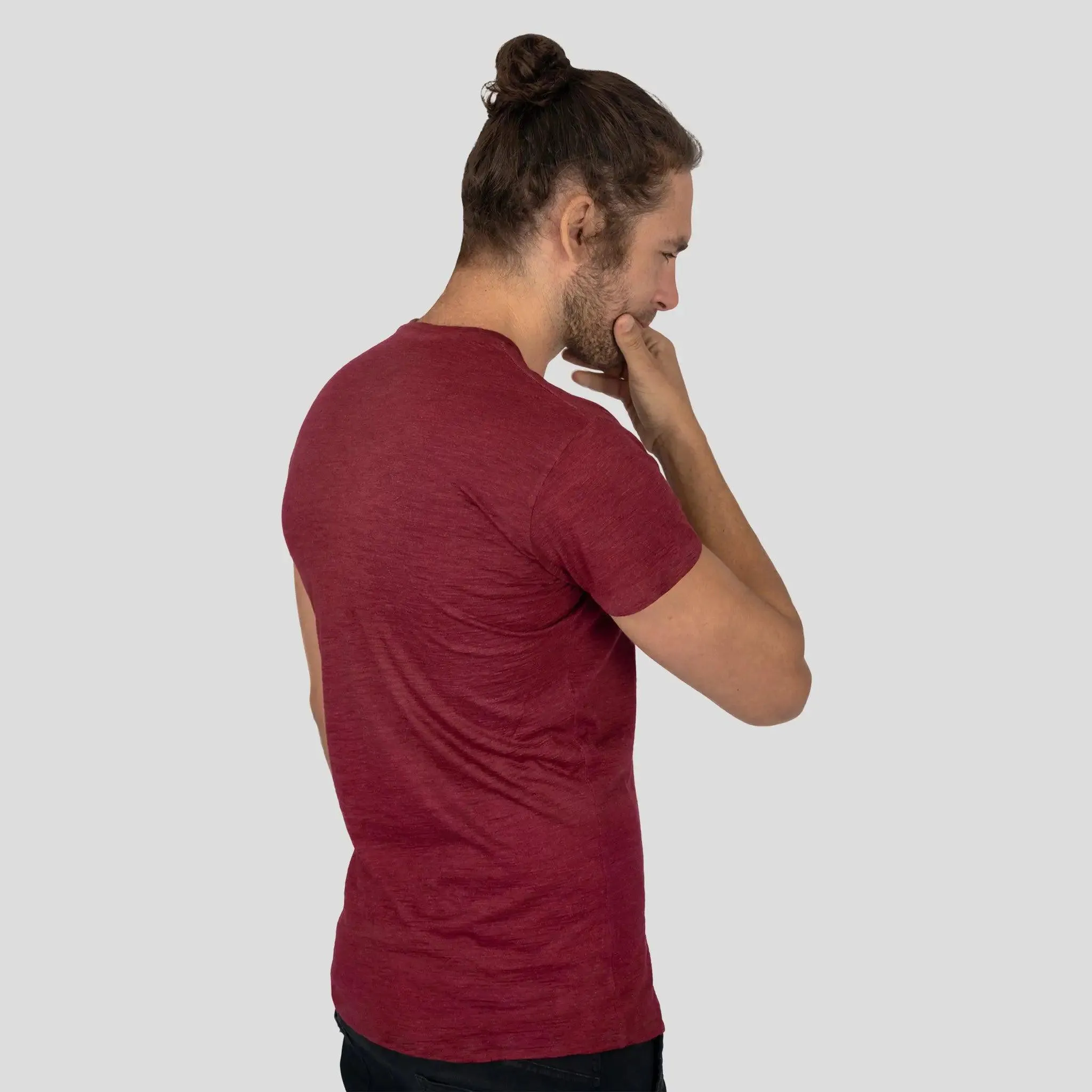 9 Pack - Men's Alpaca Wool Crew Neck T-Shirts: 160 Ultralight