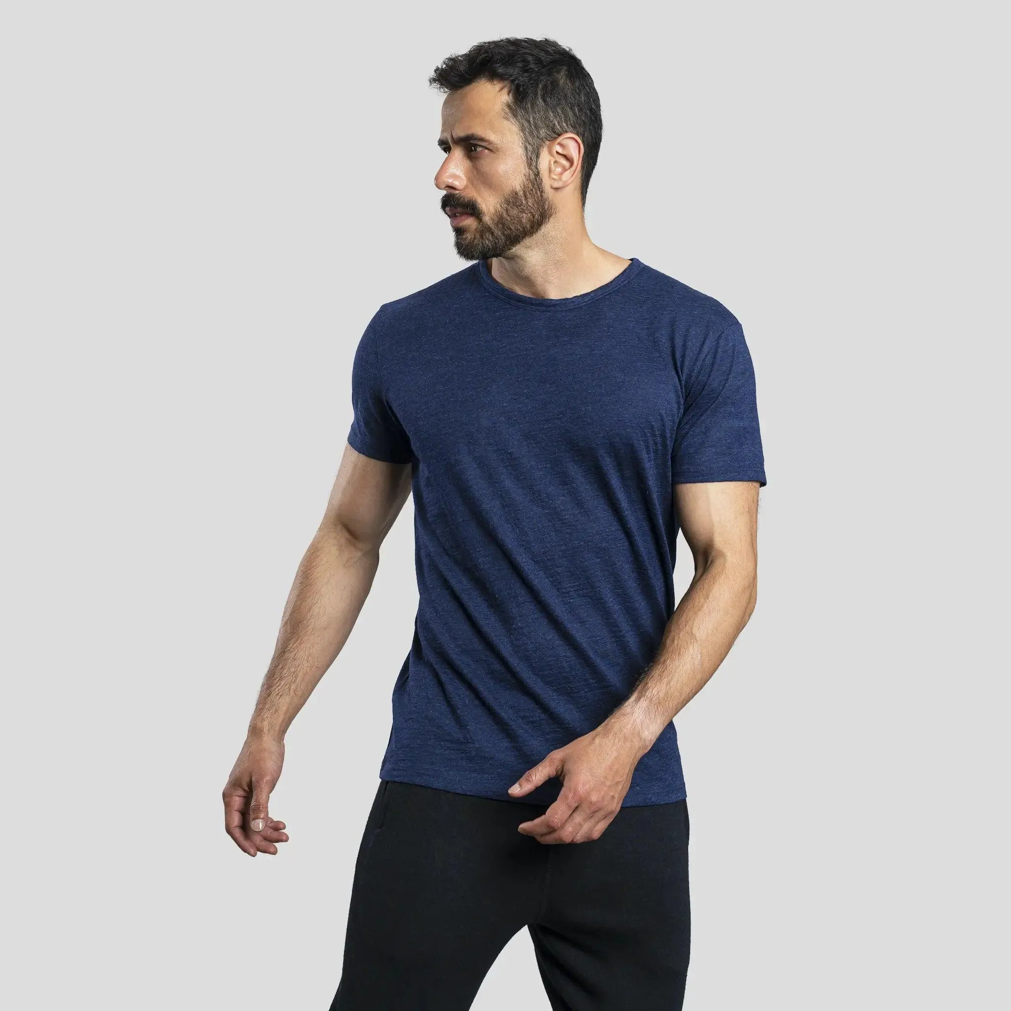 9 Pack - Men's Alpaca Wool Crew Neck T-Shirts: 160 Ultralight