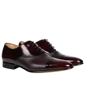 Arles Rodi Lace Toe Cap Shoe Burgundy