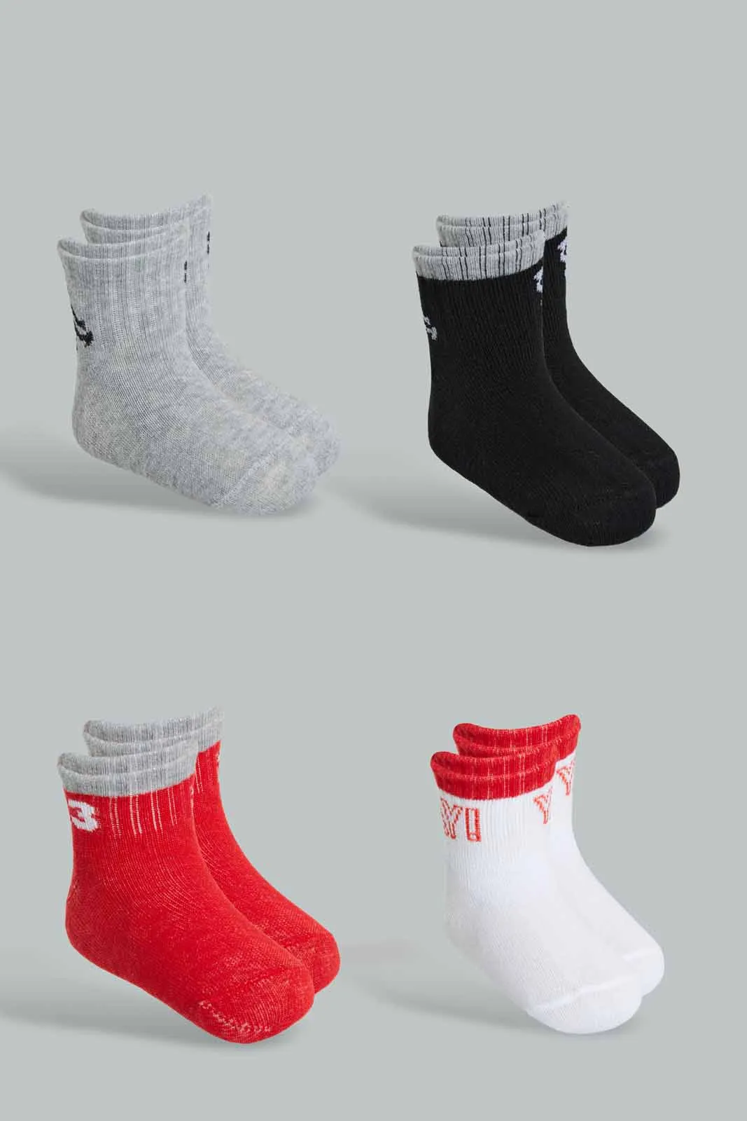 Assorted Ankle Length Sock Set For Baby Boys (Pack of 4)