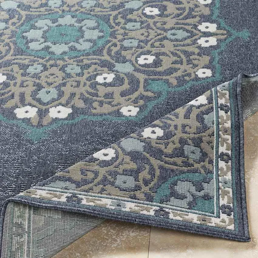 Balcarres 2x12 Outdoor Blue Area Rug Carpet for Living Room Bedroom or Kitchen (2'5" x 11'10")