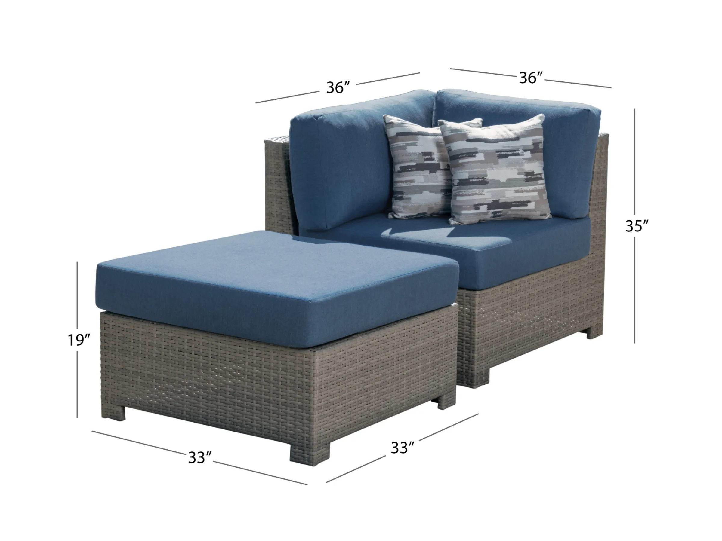 Belmont™ Modular Sectional Corner Chair   Ottoman Set