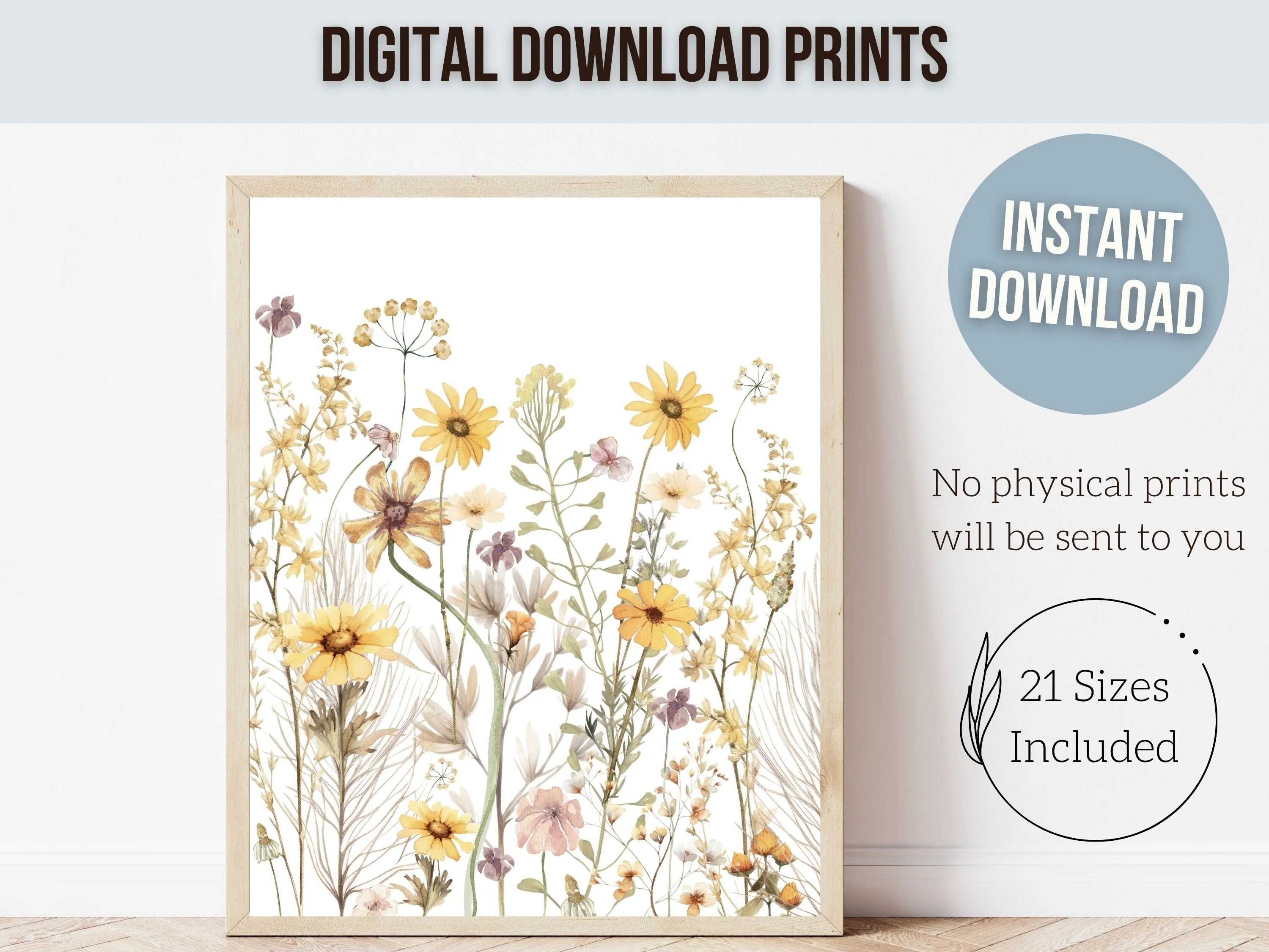 Boho Wildflower Nursery Prints