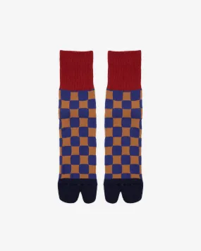 Brain Dead - Men's Tabi Checker Quarter Crew Sock - (Navy)