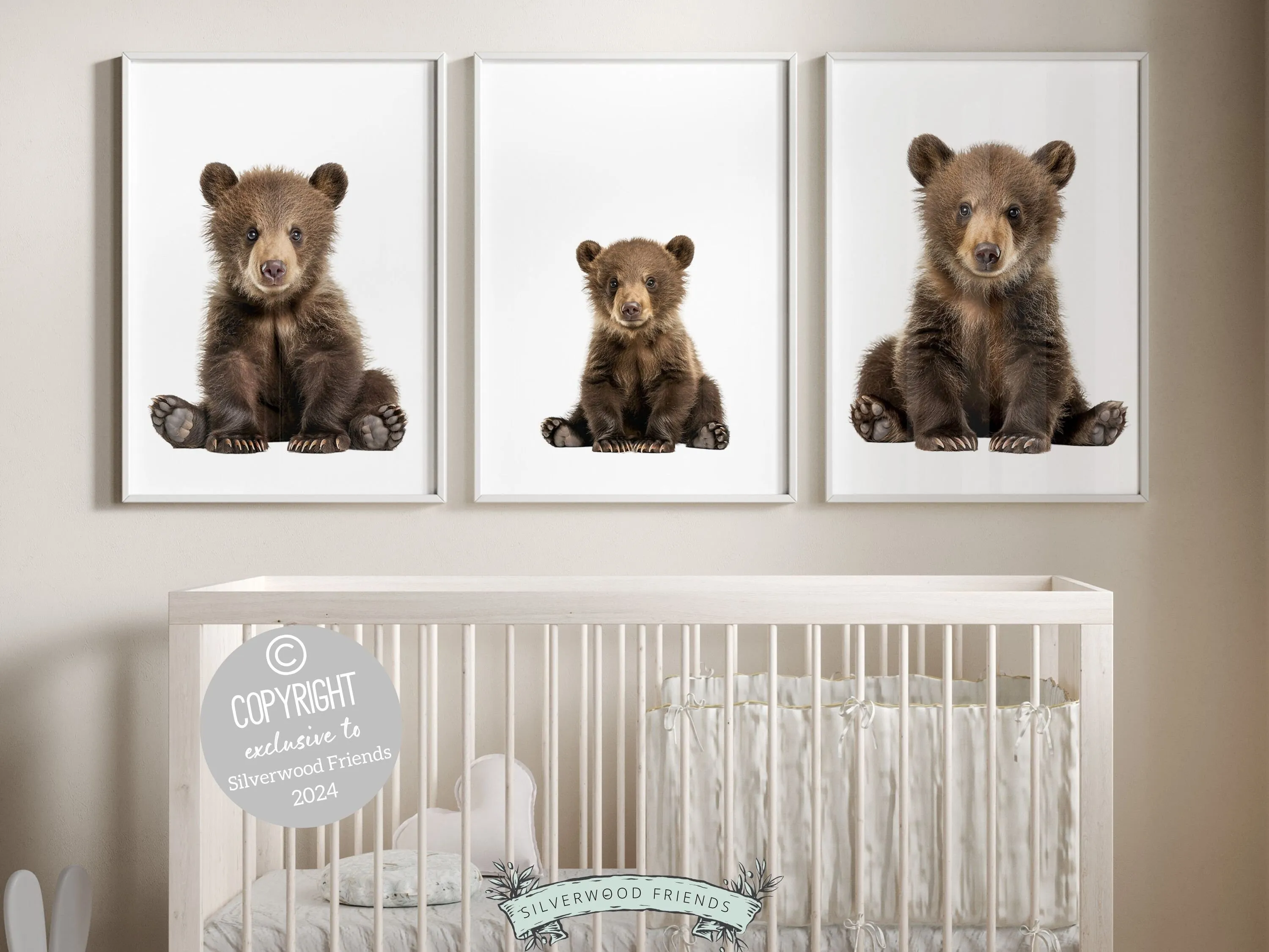 Brown Bear Nursery Prints - Set 2