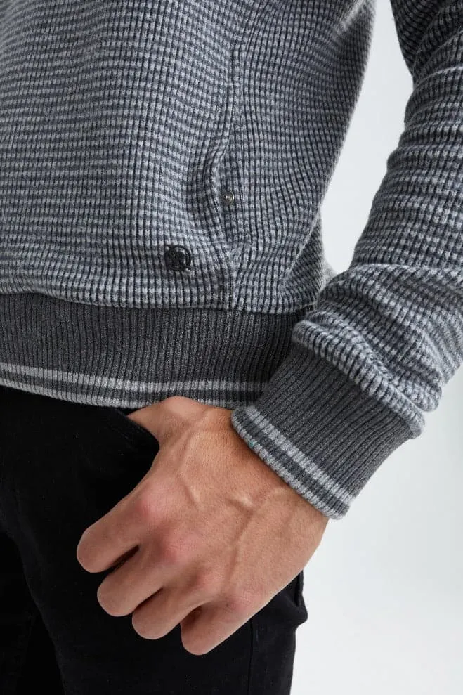 Charcoal Quarter Zip Knit Sweater