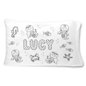 Colorable Personalized Pillowcase | Mermaid Magic