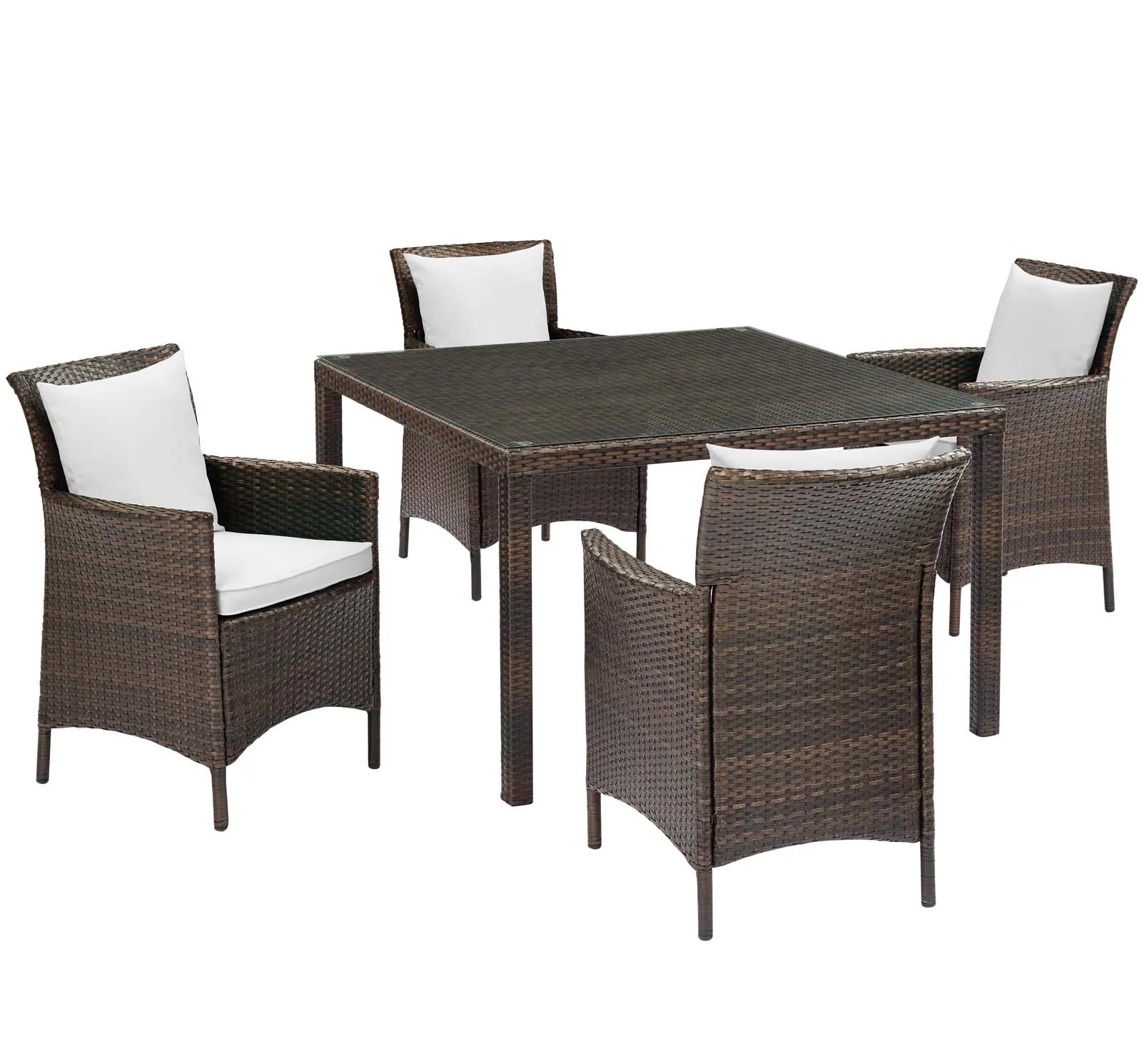 Conduit 5 Piece Outdoor Patio Wicker Rattan Set by Modway