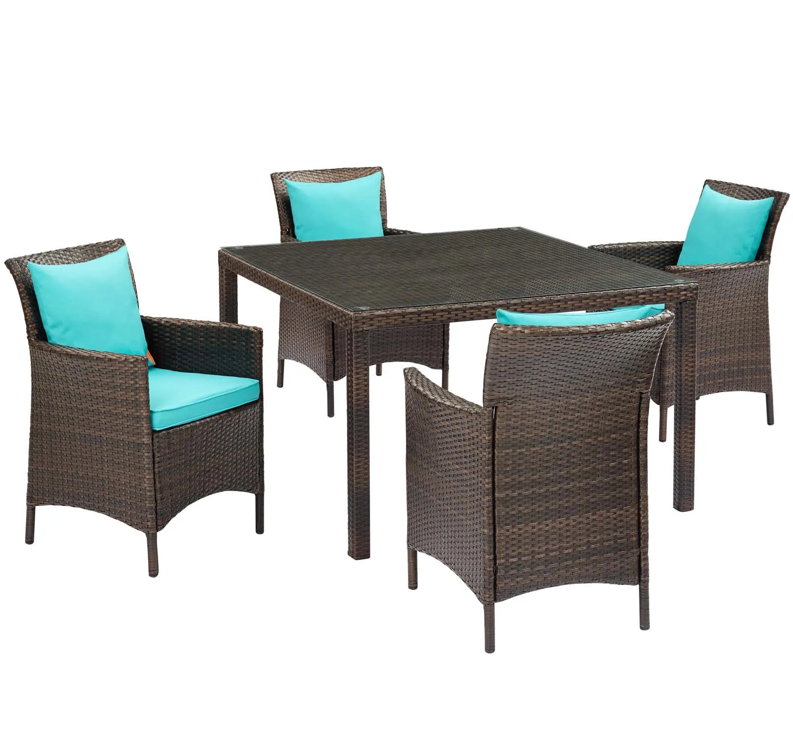 Conduit 5 Piece Outdoor Patio Wicker Rattan Set by Modway