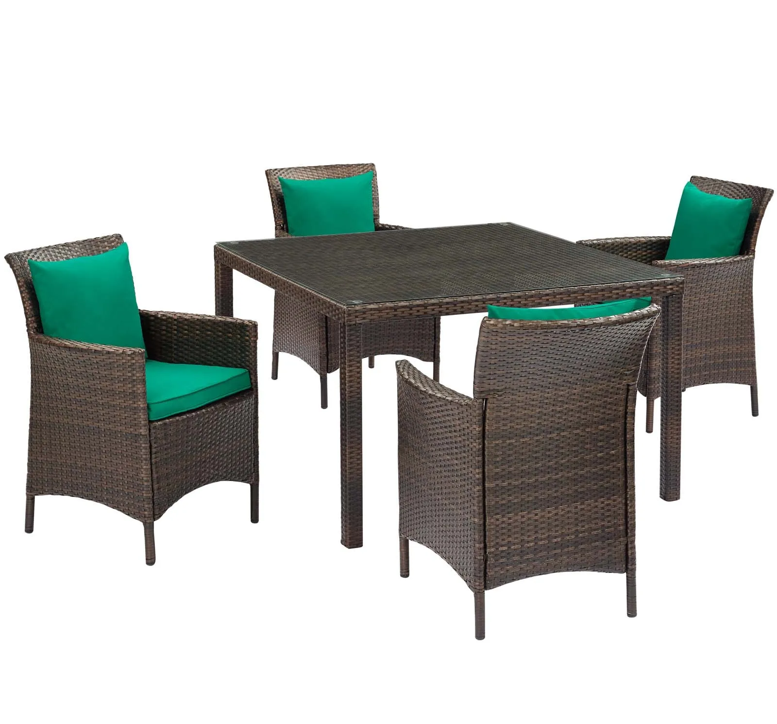 Conduit 5 Piece Outdoor Patio Wicker Rattan Set by Modway