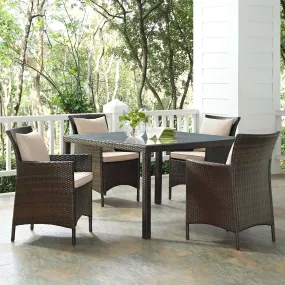 Conduit 5 Piece Outdoor Patio Wicker Rattan Set by Modway