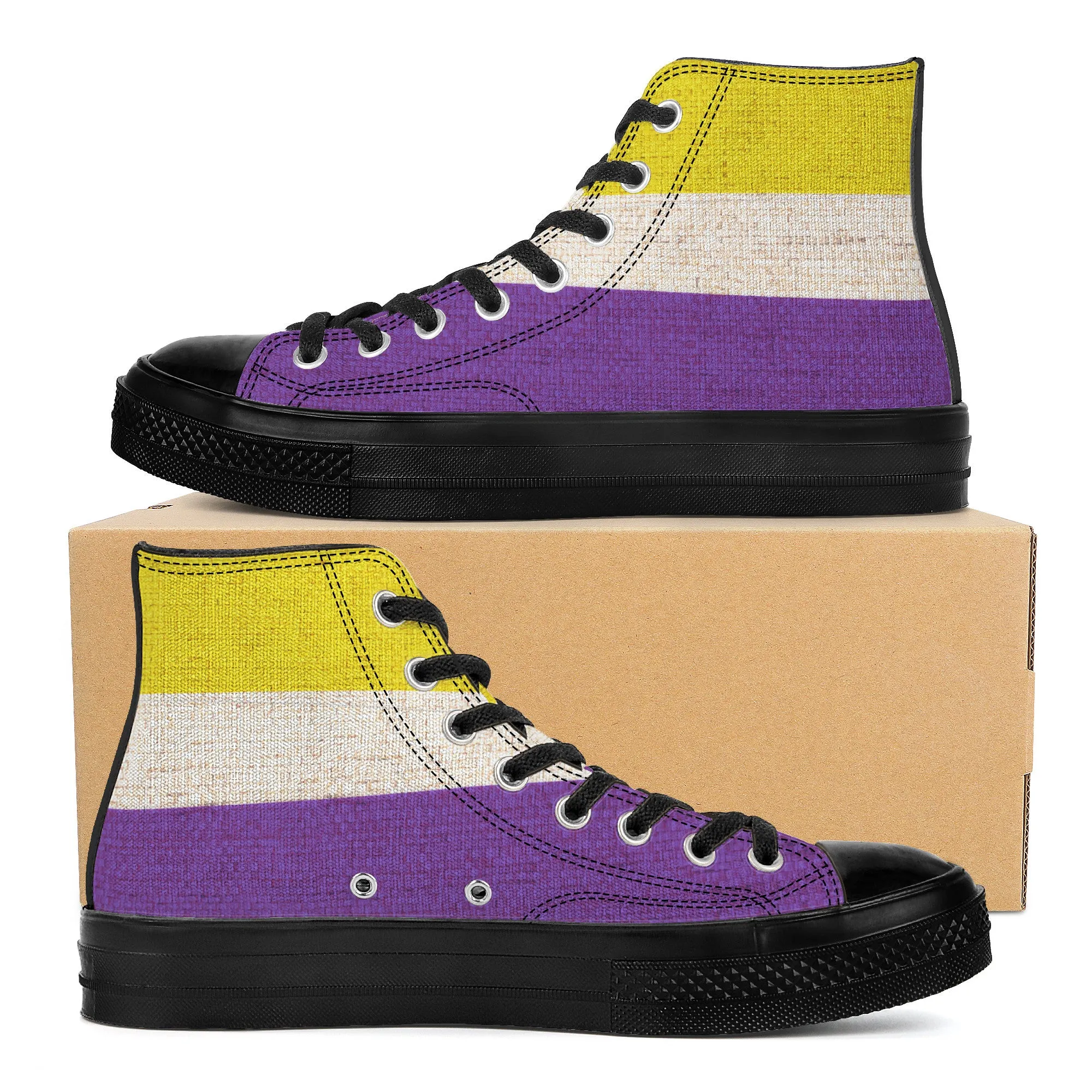 Cool shoes by Gayla Fox | Black High Top Customized | Shoe Zero