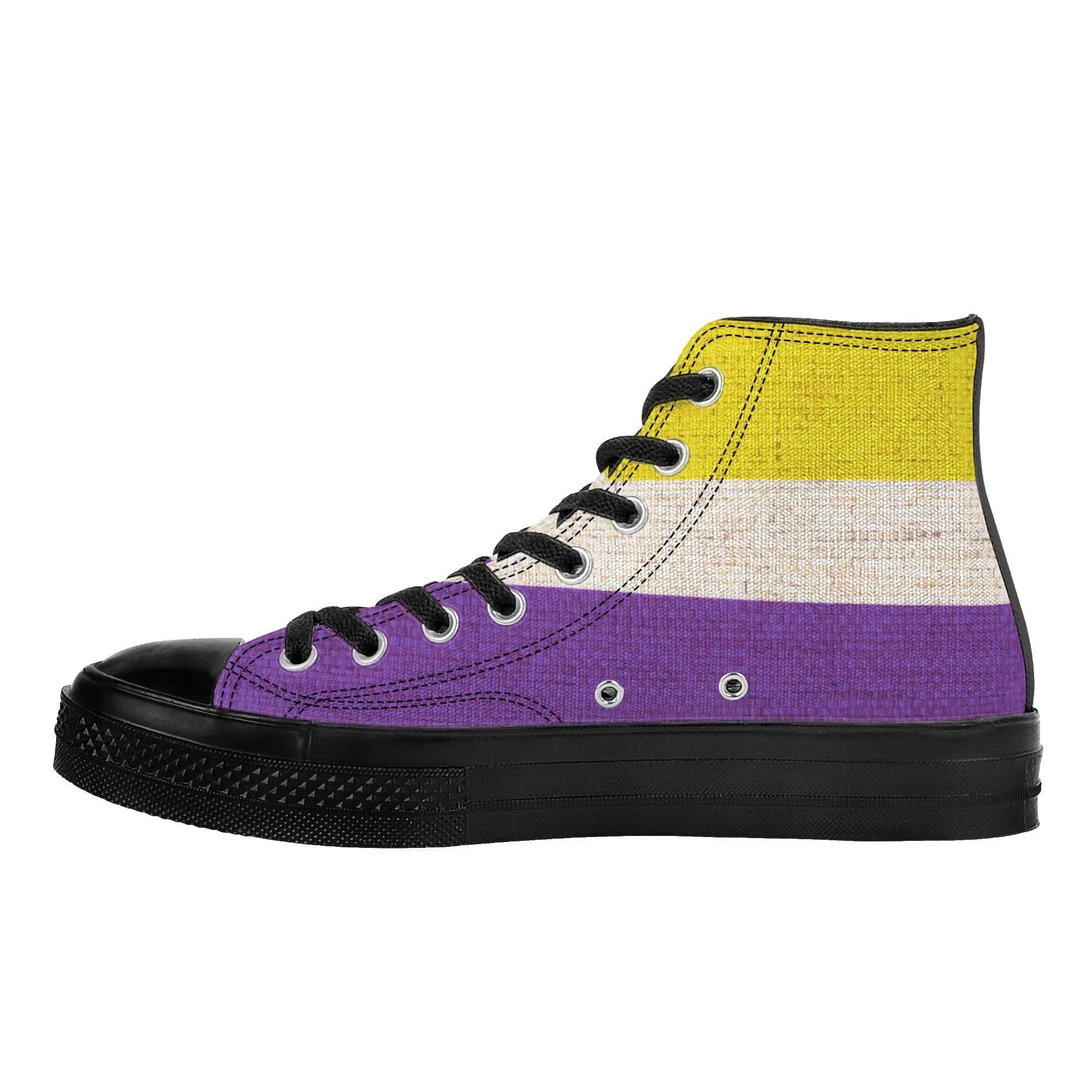 Cool shoes by Gayla Fox | Black High Top Customized | Shoe Zero