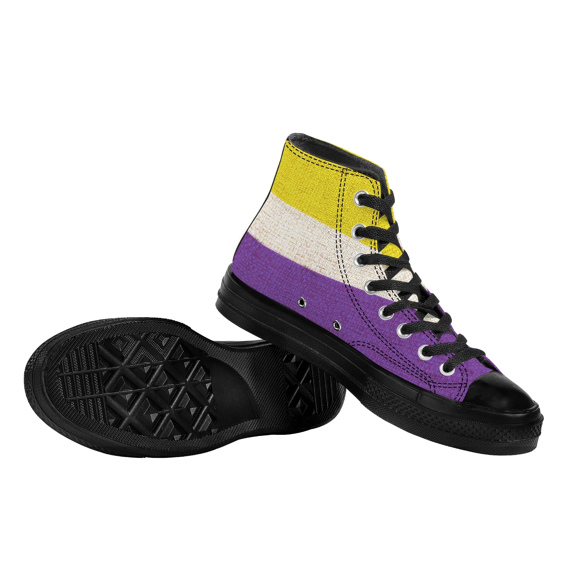 Cool shoes by Gayla Fox | Black High Top Customized | Shoe Zero