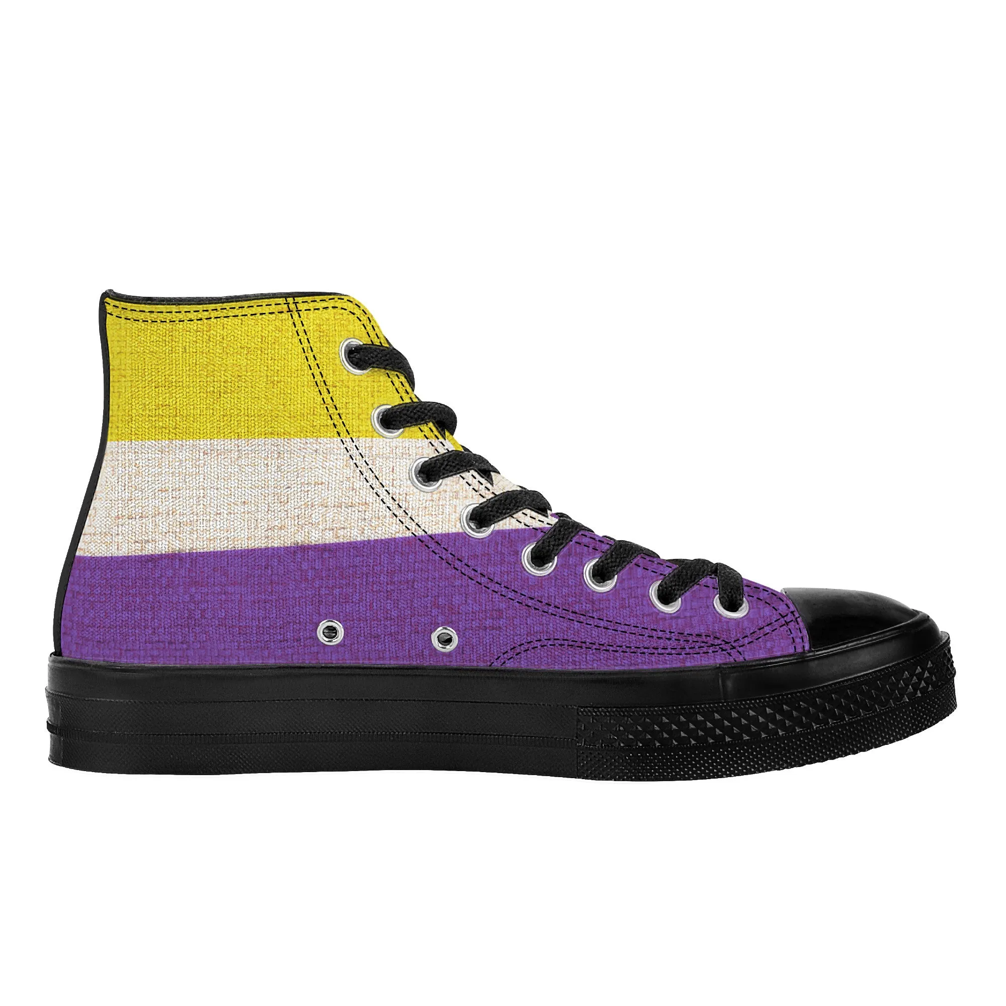 Cool shoes by Gayla Fox | Black High Top Customized | Shoe Zero