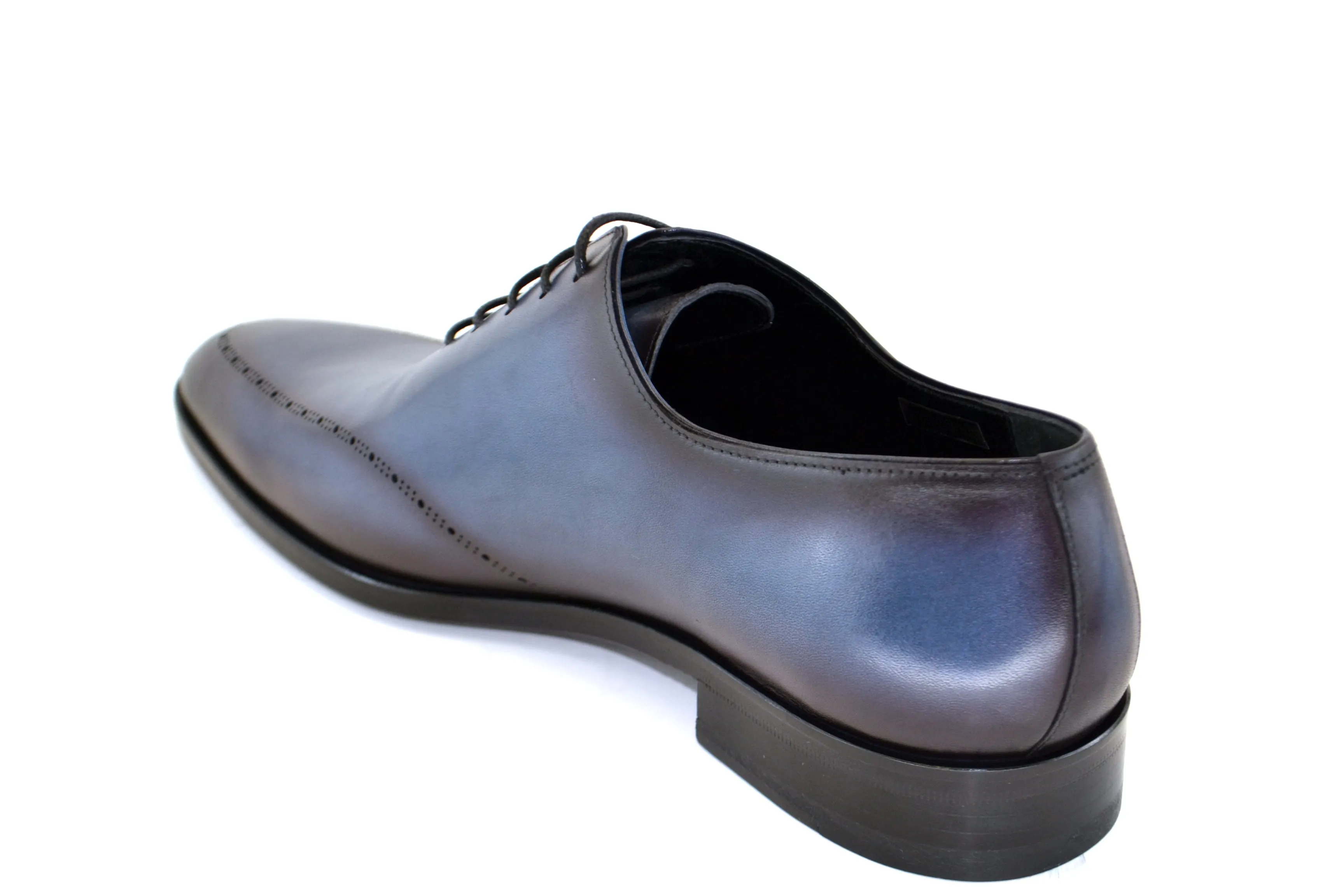 Corrente Burnished Calfskin Lace-Up Oxford Blue