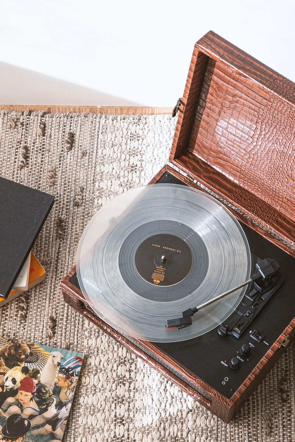 Crosley Voyager Bluetooth Portable Turntable Brown Croc