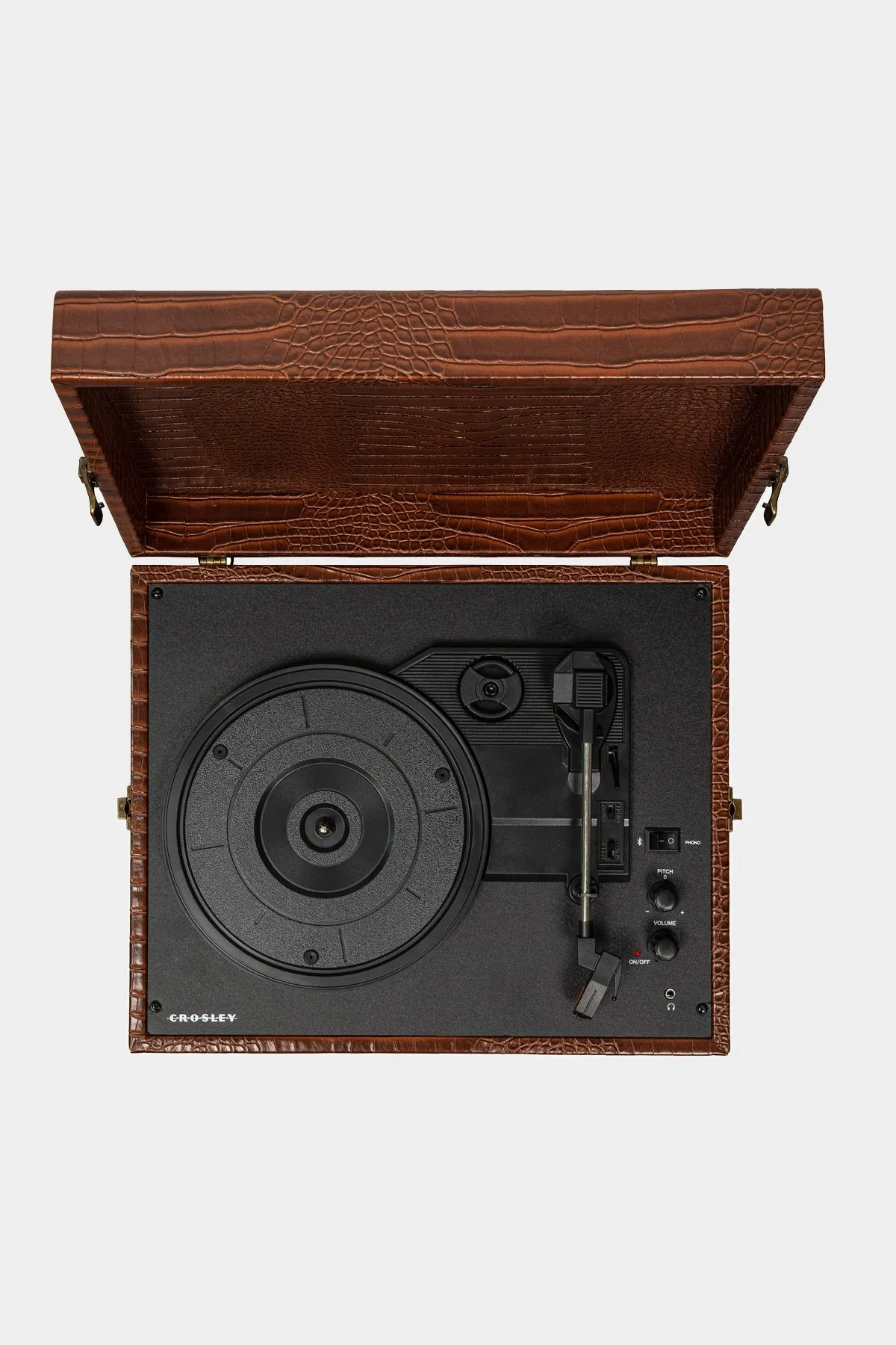 Crosley Voyager Bluetooth Portable Turntable Brown Croc