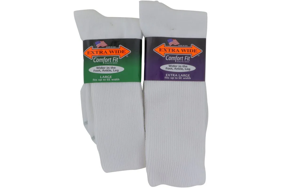 Extra Wide Socks Crew White