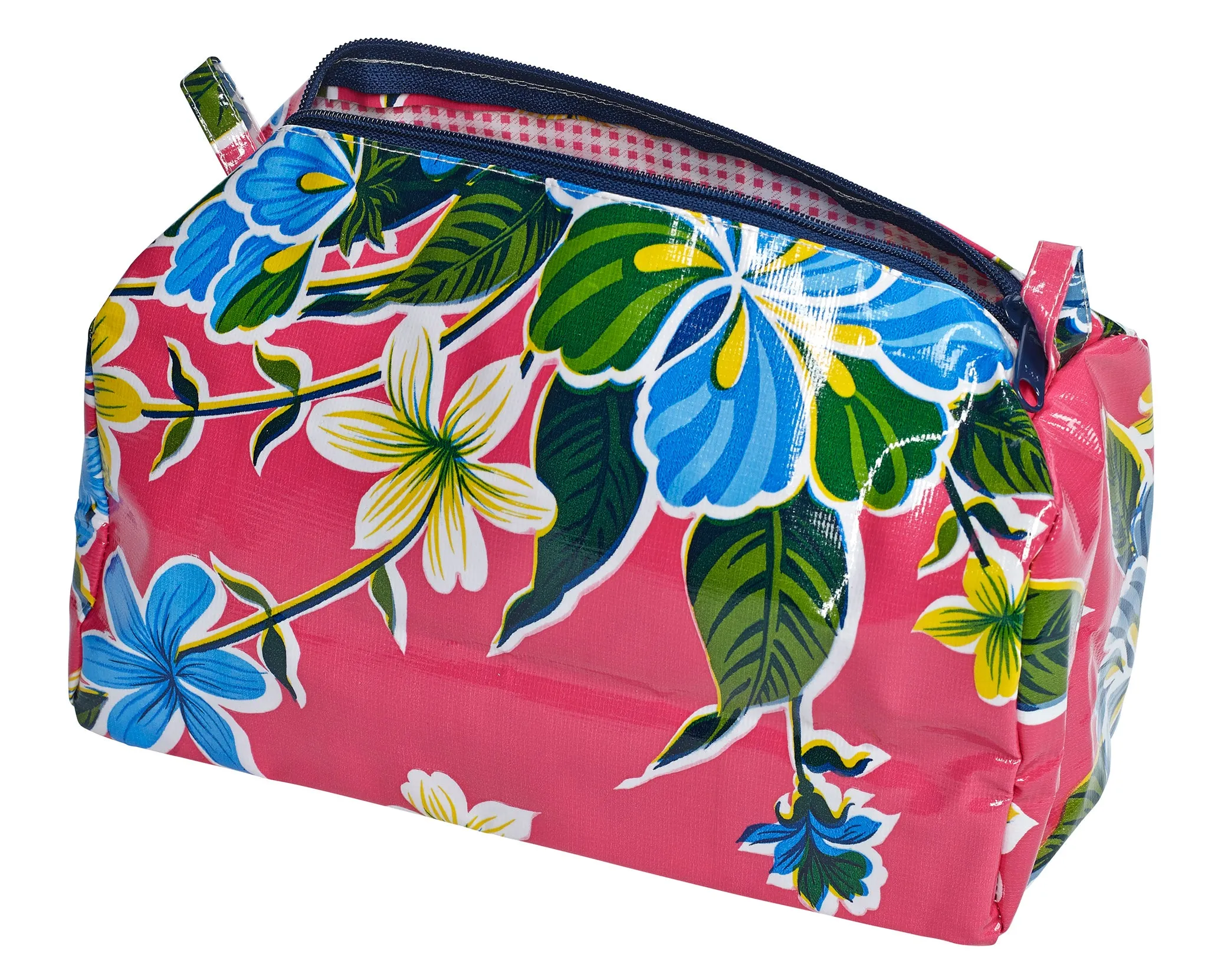 Freckled Sage Oilcloth Travel Bag in Hawaii Pink