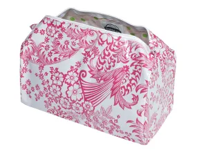 Freckled Sage Oilcloth Travel Bag in Toile Pink