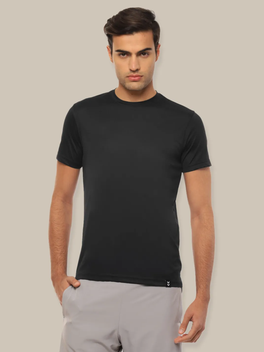 Hummel Men Black B2B Round Neck Poly