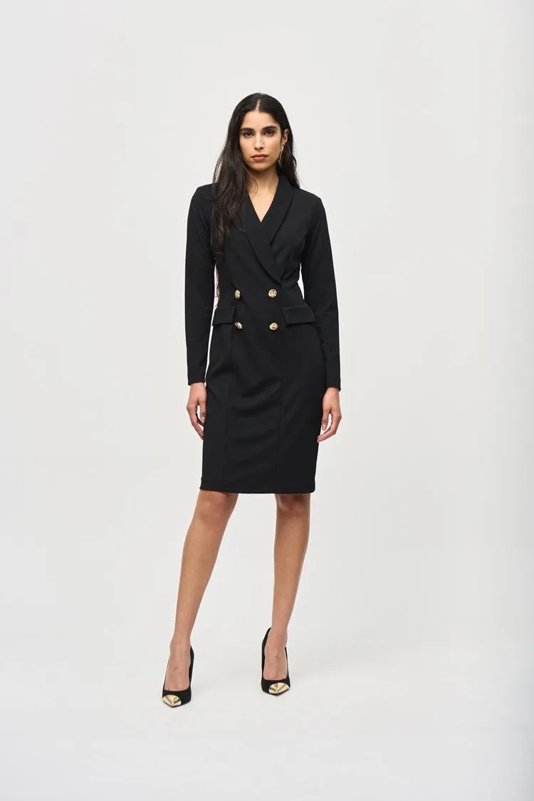 Joseph Ribkoff Black Scuba Crepe Blazer Dress