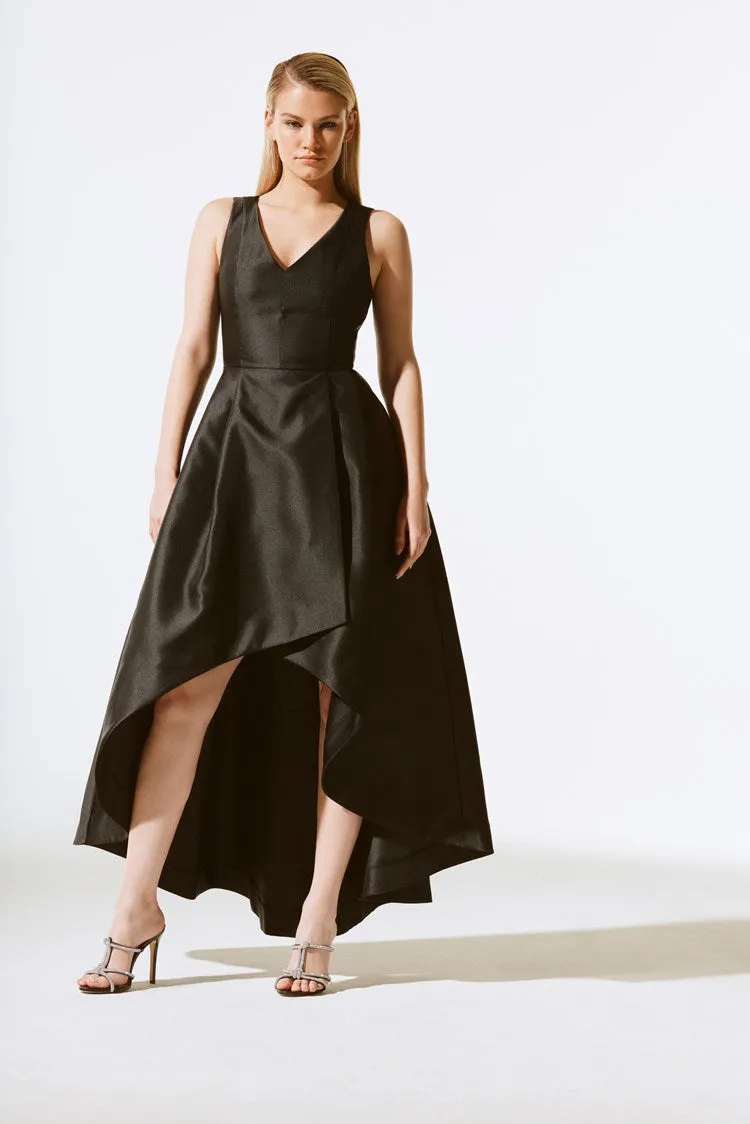 Joseph Ribkoff Black Woven Twill Fit And Flare Gown