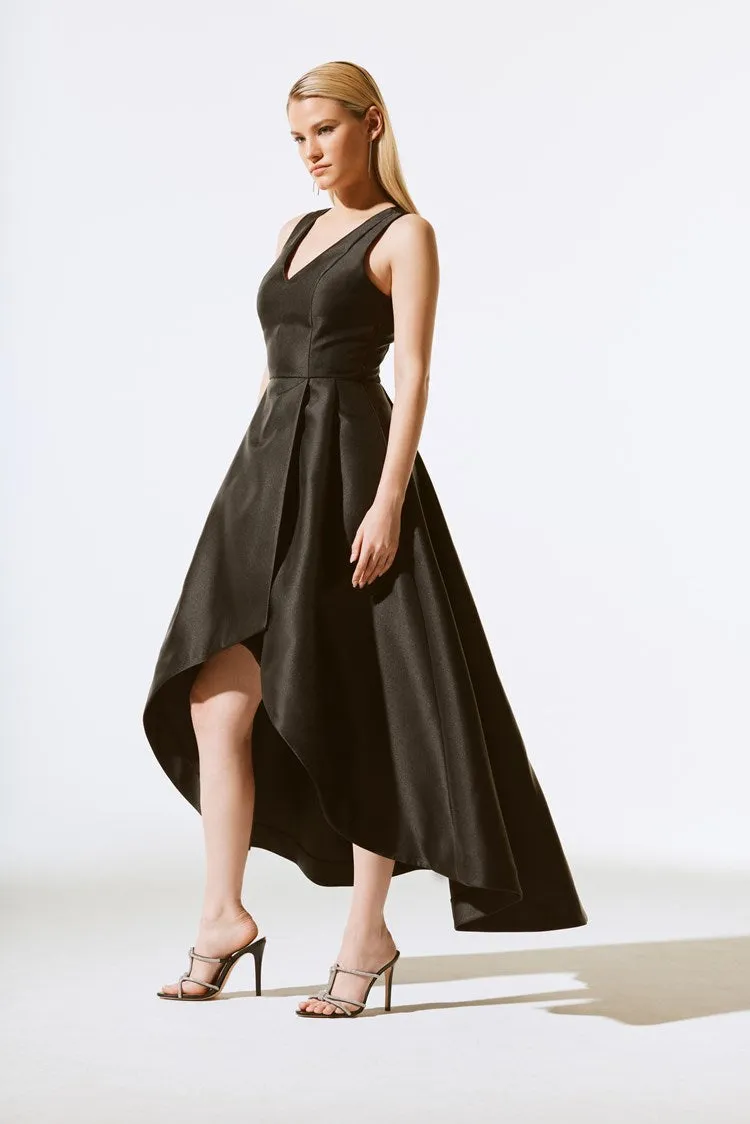 Joseph Ribkoff Black Woven Twill Fit And Flare Gown