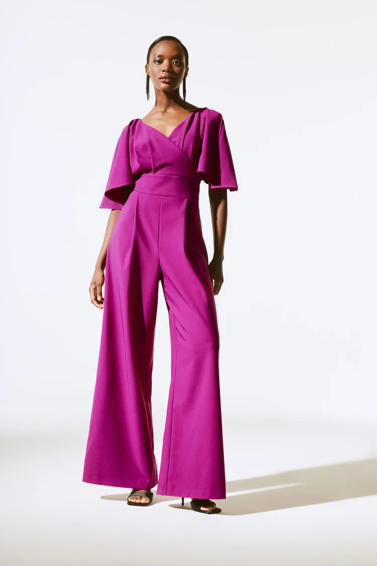 Joseph Ribkoff Empress Lux Twill Wide-Leg Jumpsuit