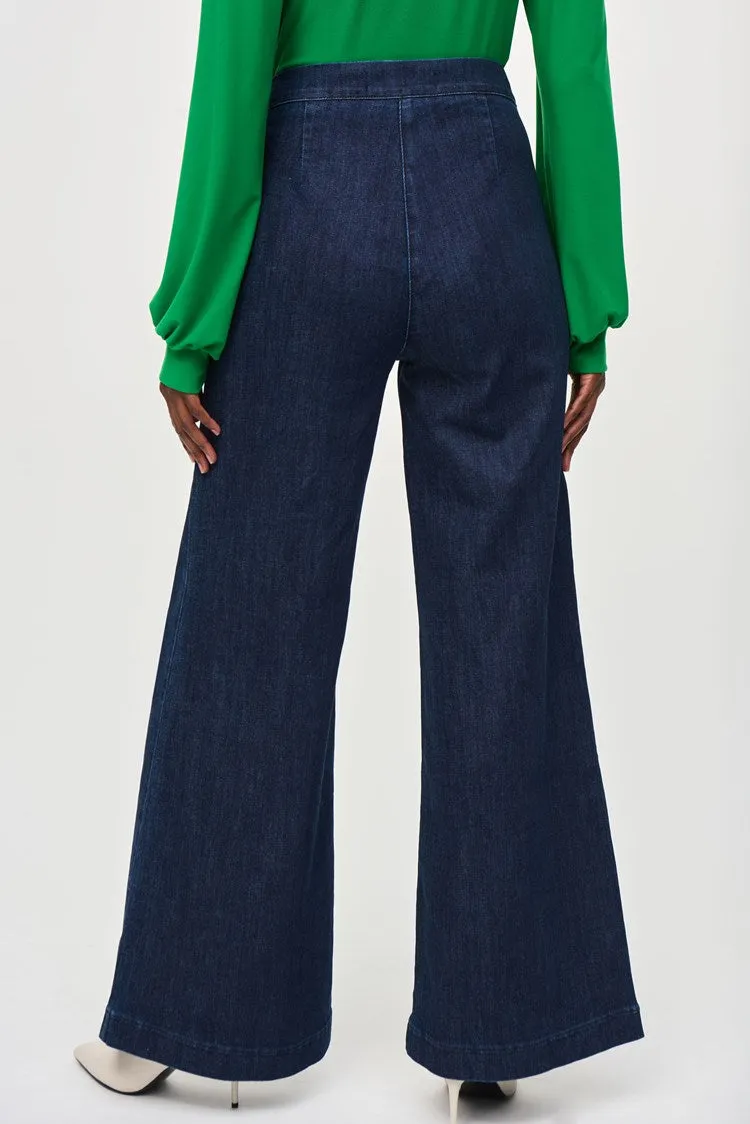 Joseph Ribkoff Indigo High-Rise Wide Leg Denim Pants