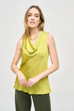 Joseph Ribkoff Wasabi Satin Straight Sleeveless Top