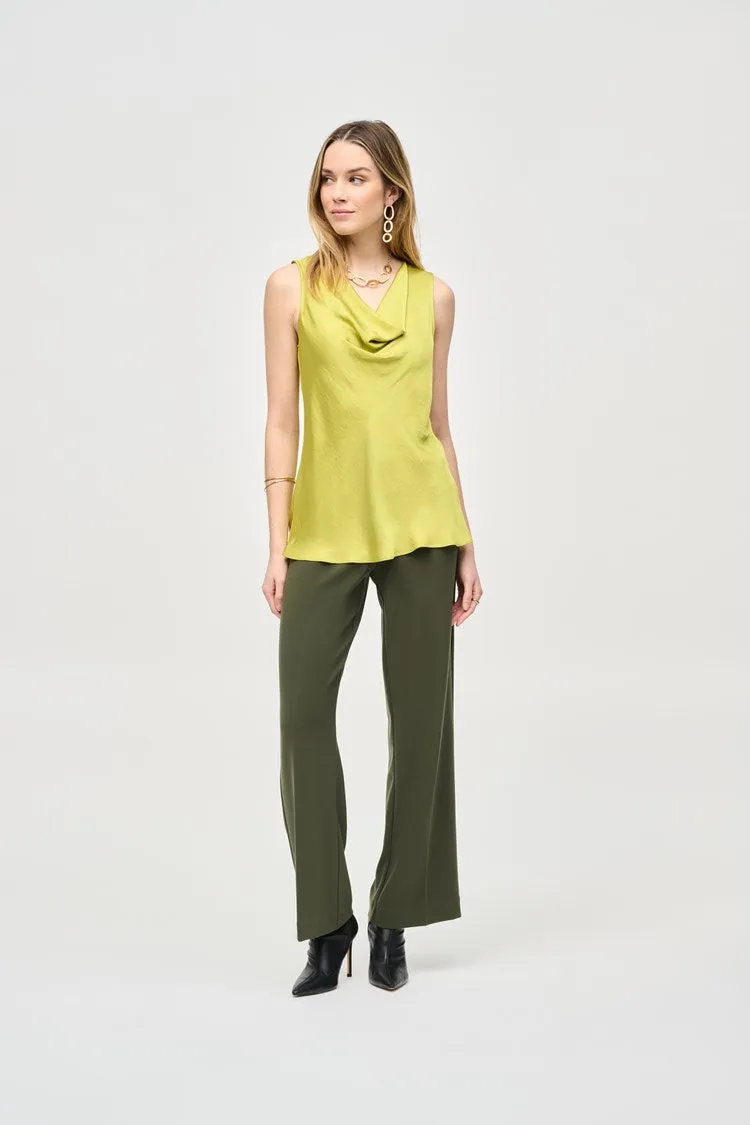 Joseph Ribkoff Wasabi Satin Straight Sleeveless Top