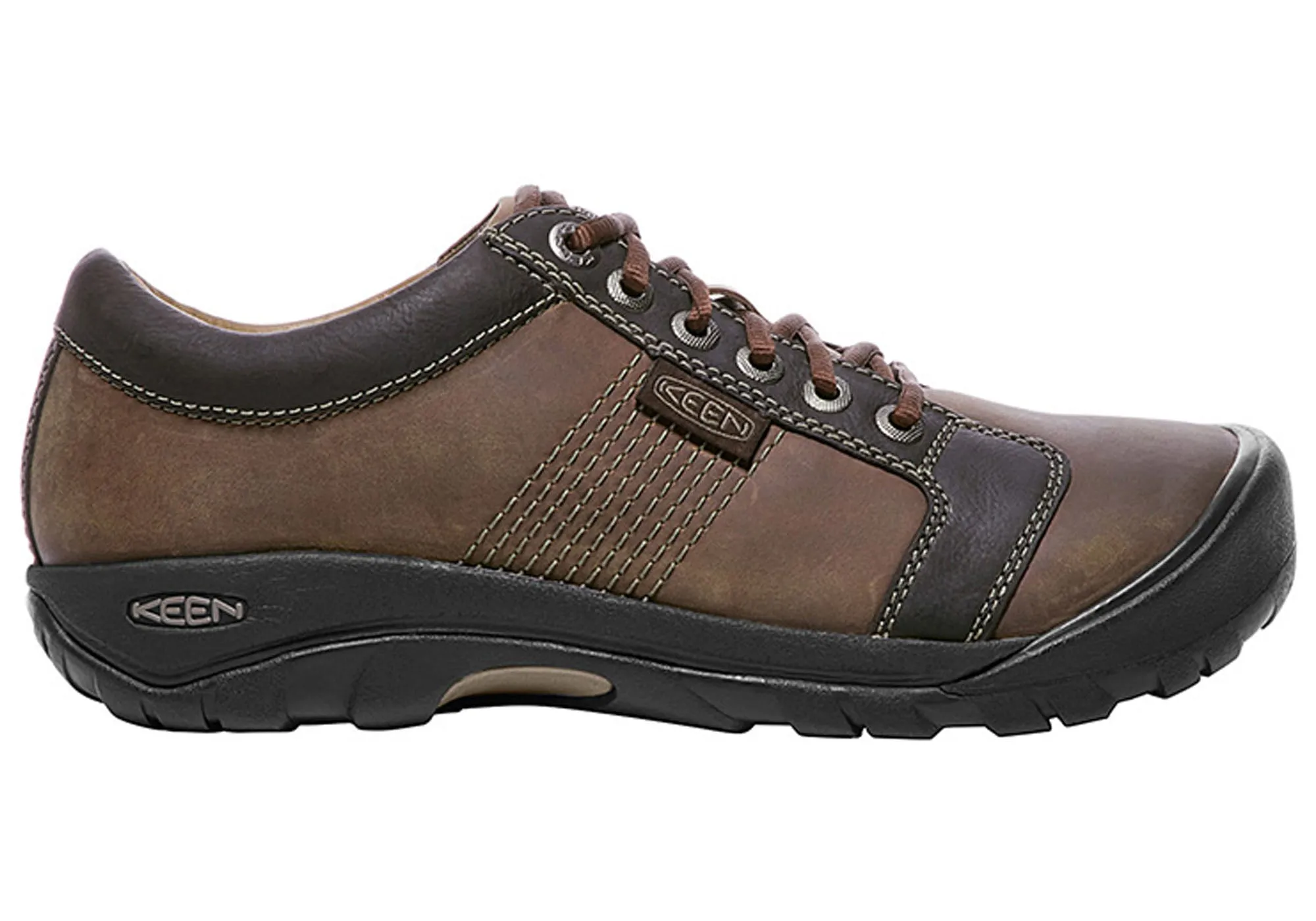 Keen Austin Mens Comfortable Leather Wide Fit Lace Up Casual Shoes