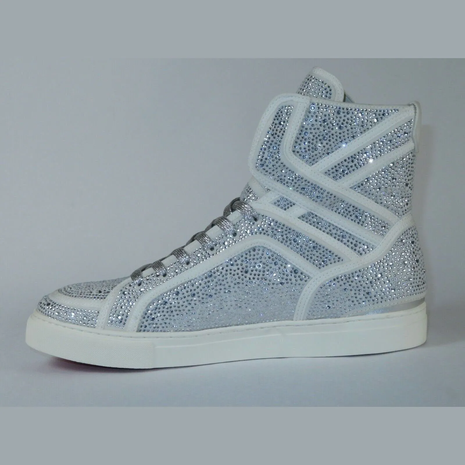 Men High Top Shoes By FIESSO AURELIO GARCIA ,Fancy Rhine stones 2402 White