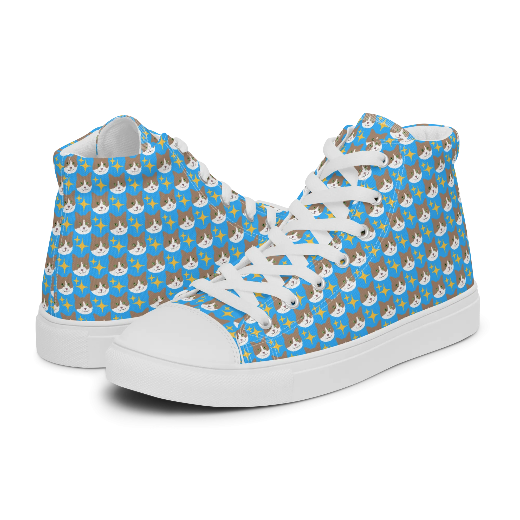 Mr. Peaches the Cat High Top Canvas Shoes (Women's)