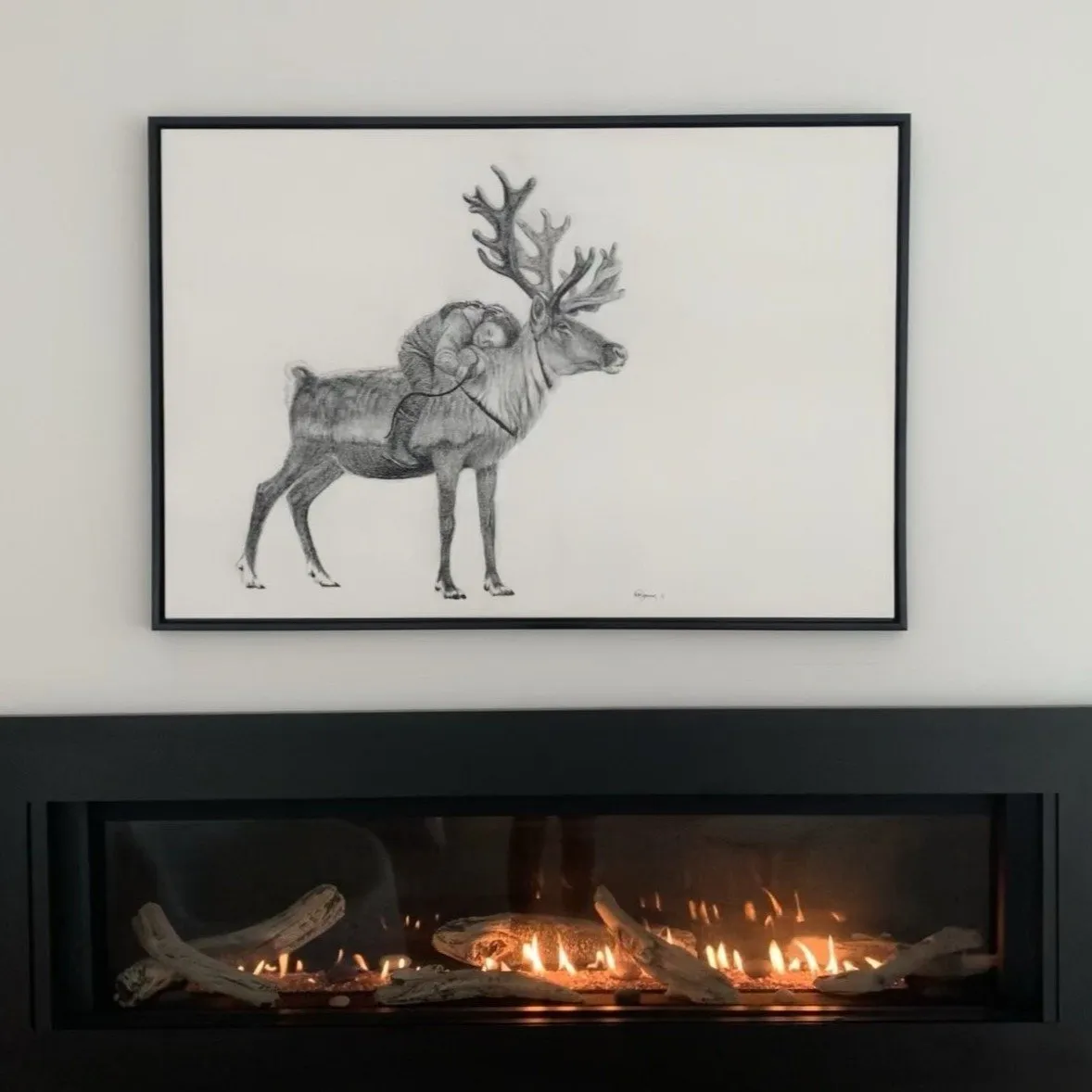 Original Artwork of Tsaatan Girl with Reindeer illustration - "Social Animal" Collection