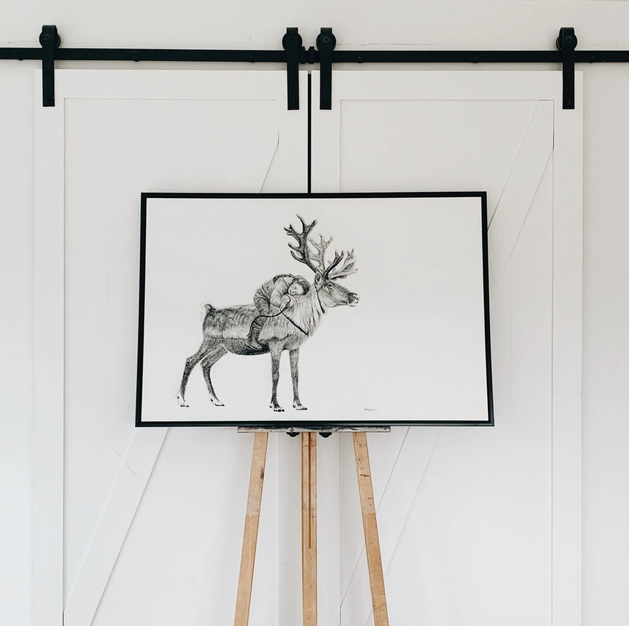 Original Artwork of Tsaatan Girl with Reindeer illustration - "Social Animal" Collection