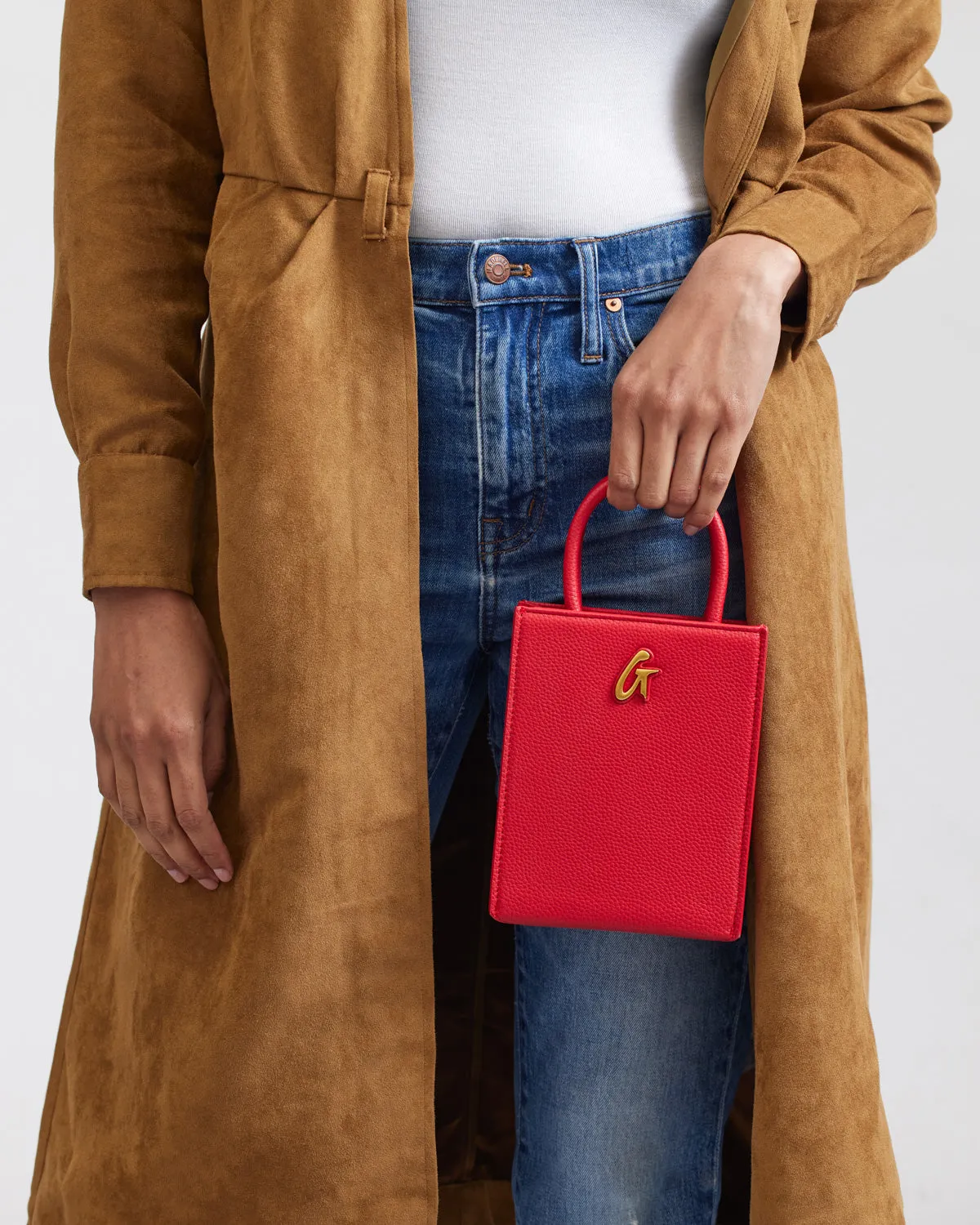 PEBBLE MINI TOTE RED