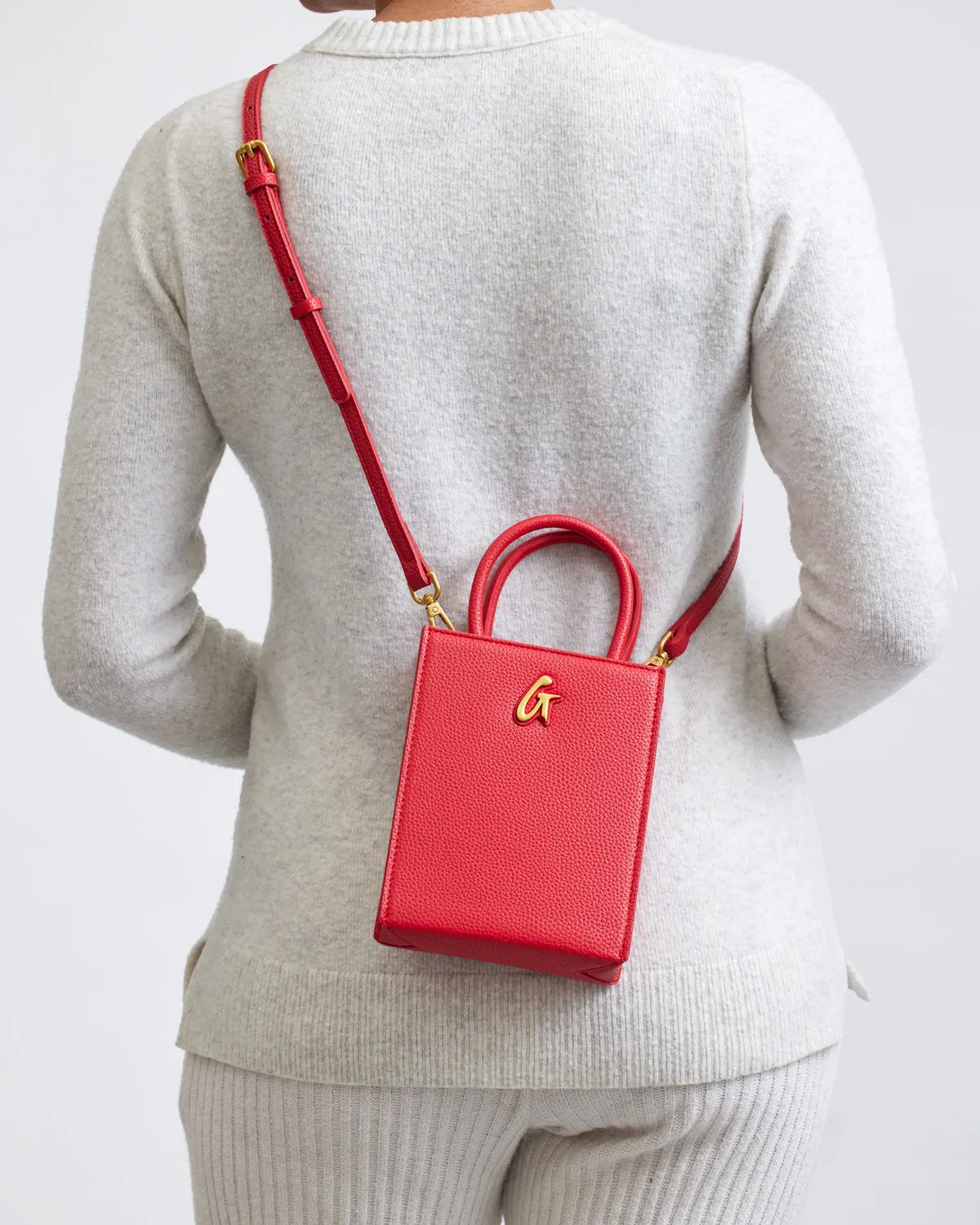 PEBBLE MINI TOTE RED