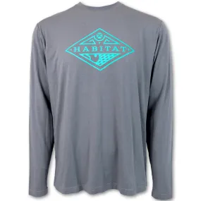 "Graphite" Grey/Turquoise Long Sleeve Tee