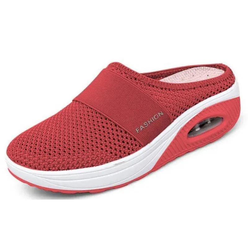 Shoes Air Women Walking Cushion Slip-On  Orthopedic Diabetic Ladies Platform Mules Mesh Lightweight Slipper Wedge Female Sneaker