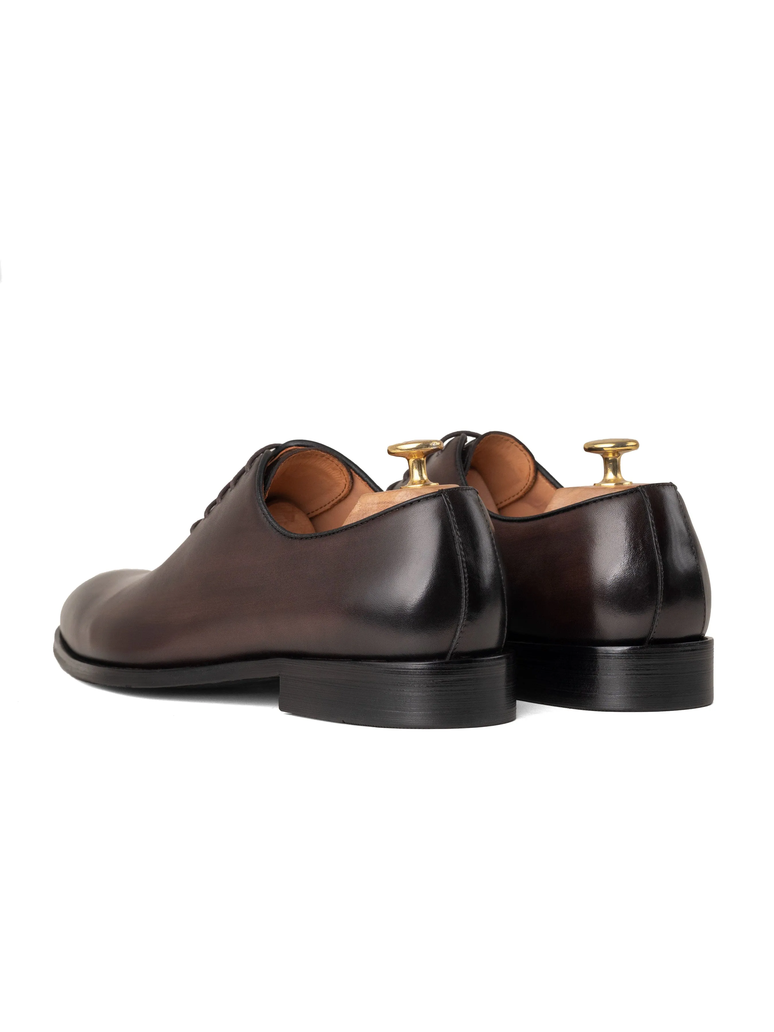 Wholecut Oxford  - Dark Brown Lace up (Hand Painted Patina)