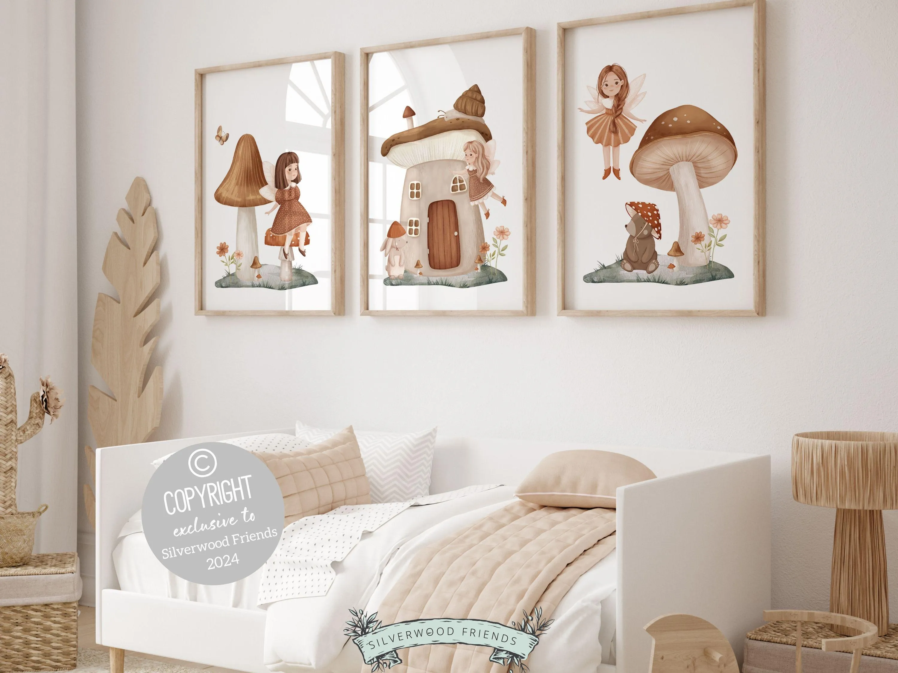 Wildflower Fairy Mushroom Nursery Prints - 003